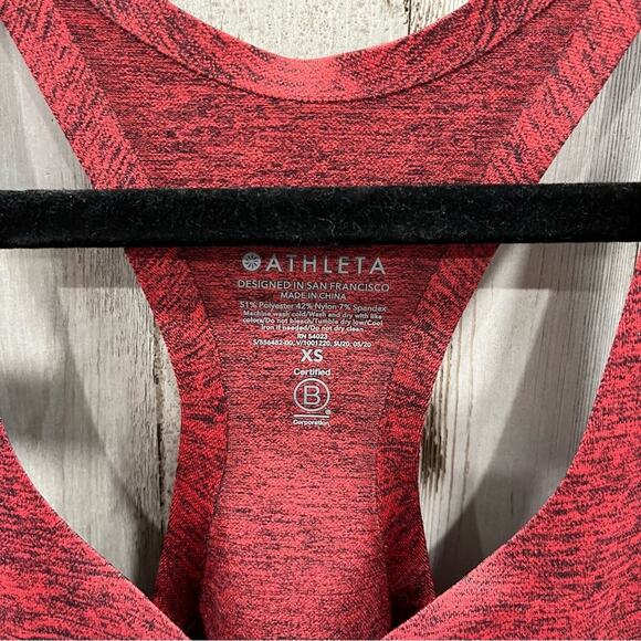 NEW Athleta Women Ombre Red Blue Multi Seamless Workout Relay Bodysuit, Size XS - Picture 5 of 8